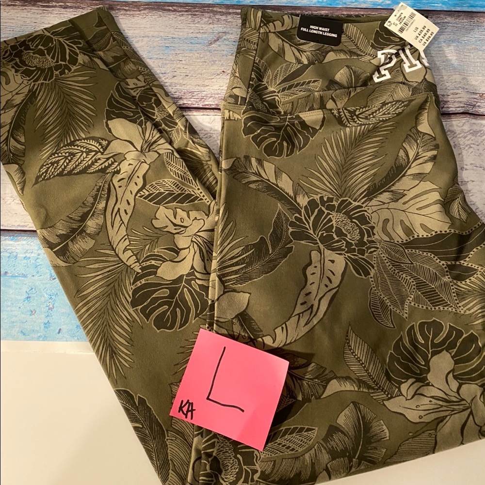 Victoria’s Secret PINK Tropical green leggings